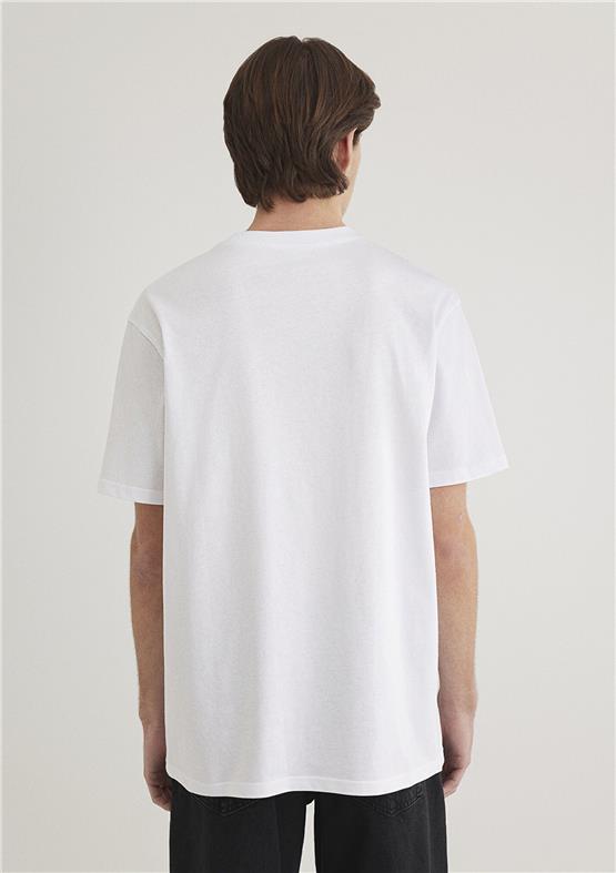 Mavi M0611807-620 Beyaz Erkek Loose Mavi Logo T-Shirt