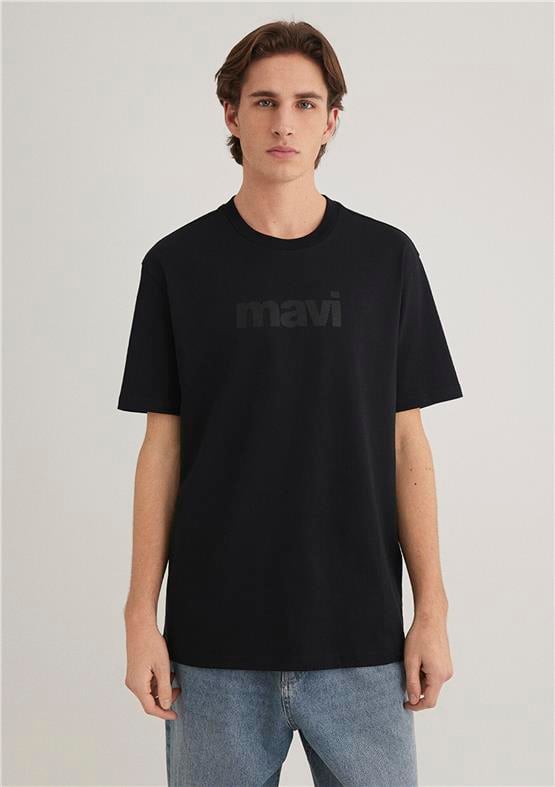 Mavi M0611807-900 Siyah Erkek Loose Mavi Logo T-Shirt