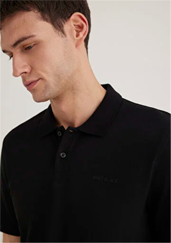 Mavı M0611837-900 Sıyah Erkek Regular Polo Yaka T-Shırt