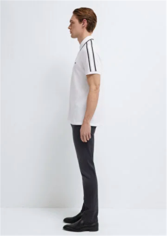 Mavı M0611838-620 Beyaz Erkek Regular Modellı Polo Yaka T-Shırt