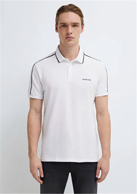 Mavı M0611838-620 Beyaz Erkek Regular Modellı Polo Yaka T-Shırt