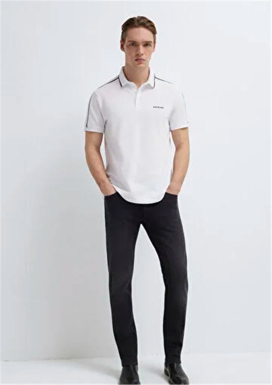 Mavı M0611838-620 Beyaz Erkek Regular Modellı Polo Yaka T-Shırt