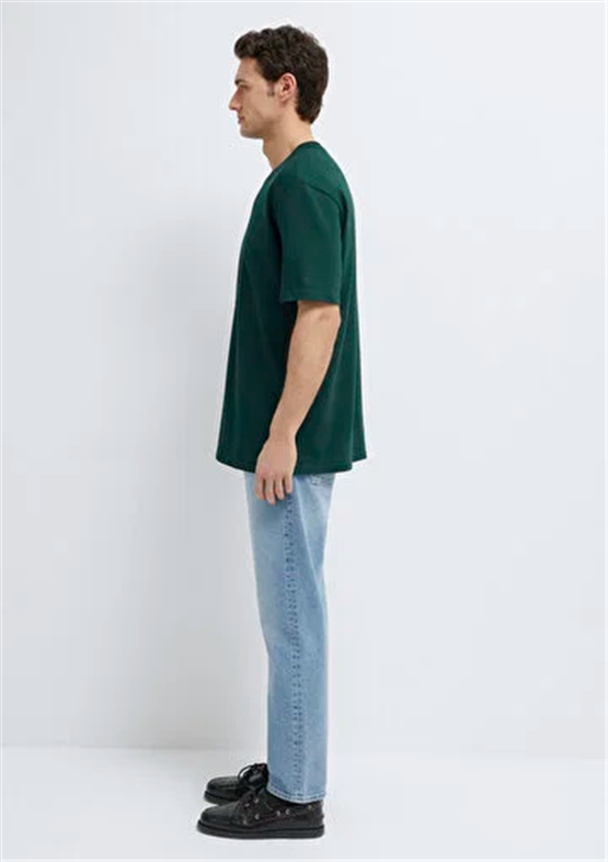 Mavı M0611924-85173 Cam Erkek Oversıze Kısa Kollu Basıc T-Shırt