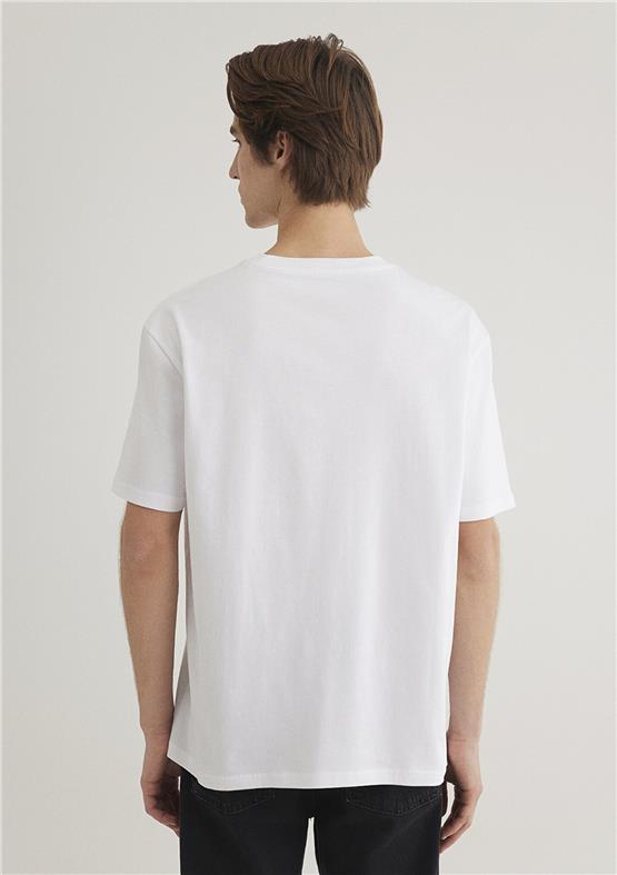 Mavi M0612004-620 Beyaz Erkek Loose Mvtr T-Shirt