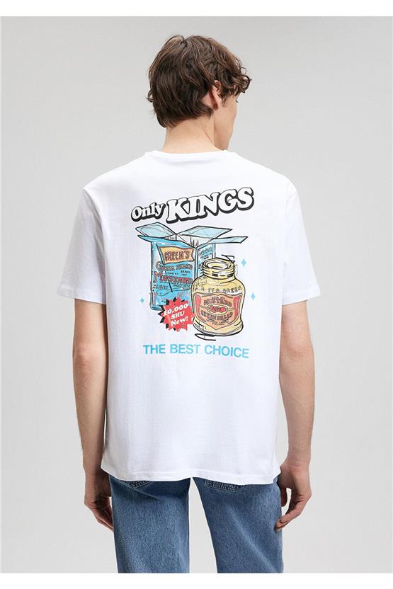 Mavi M0612073-620 Beyaz Erkek Loose The Beşt Choıce T-Shirt
