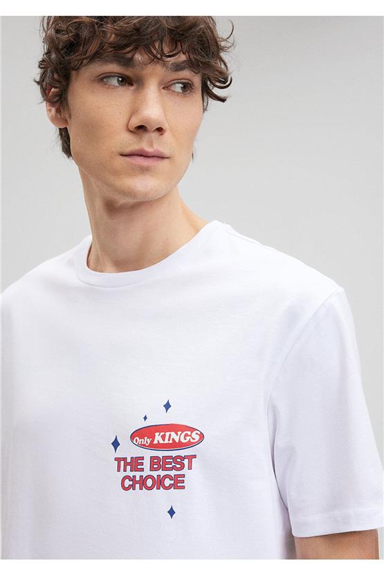 Mavi M0612073-620 Beyaz Erkek Loose The Beşt Choıce T-Shirt