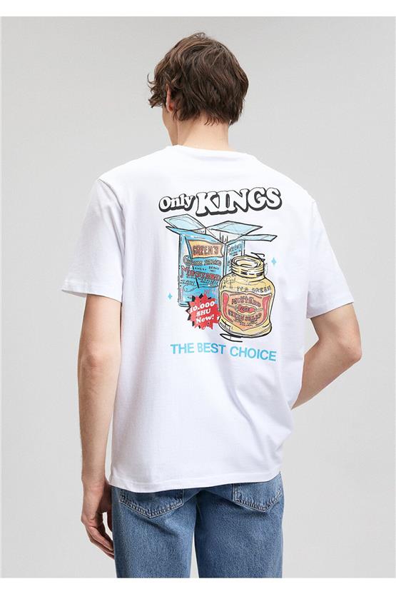 Mavi M0612073-620 Beyaz Erkek Loose The Beşt Choıce T-Shirt