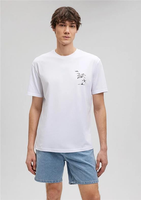 Mavi M0612105-620 Beyaz Erkek Loose Cancun T-Shirt