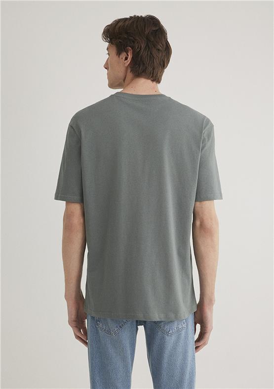 Mavı M0612355-71577 Soluk Yesıl Erkek Loose Mavı Jeans Baskılı T-Shırt