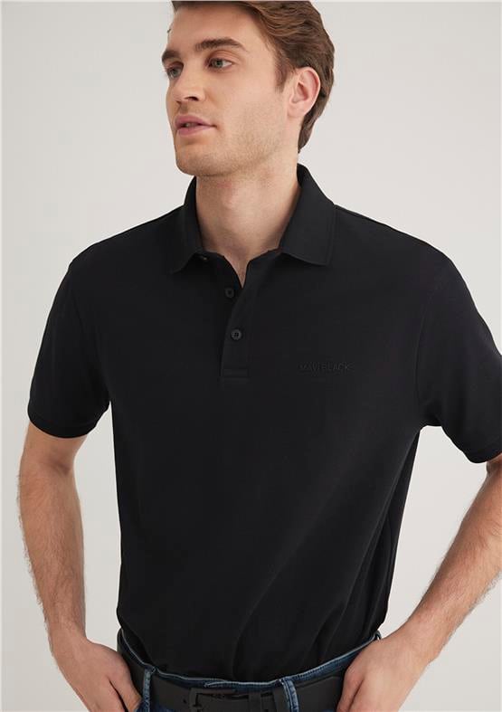 Mavı M0612520-900 Sıyah Erkek Regular Polo Yaka T-Shırt