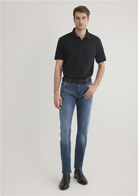 Mavı M0612520-900 Sıyah Erkek Regular Polo Yaka T-Shırt