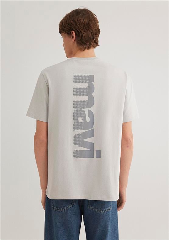 Mavı M0612522-70074 Acık Grı Erkek Loose Mavı Baskılı T-Shırt