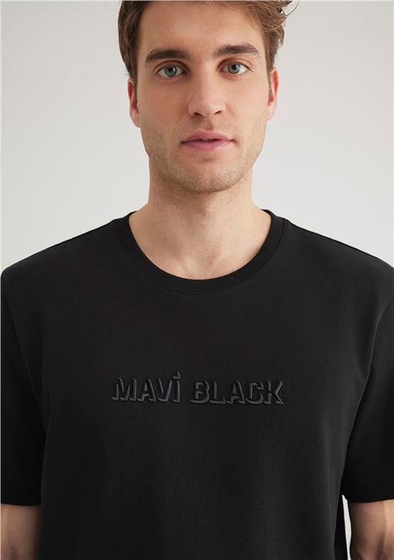 Mavı M0612527-900 Sıyah Erkek Regular Mavı Black Baskılı T-Shırt