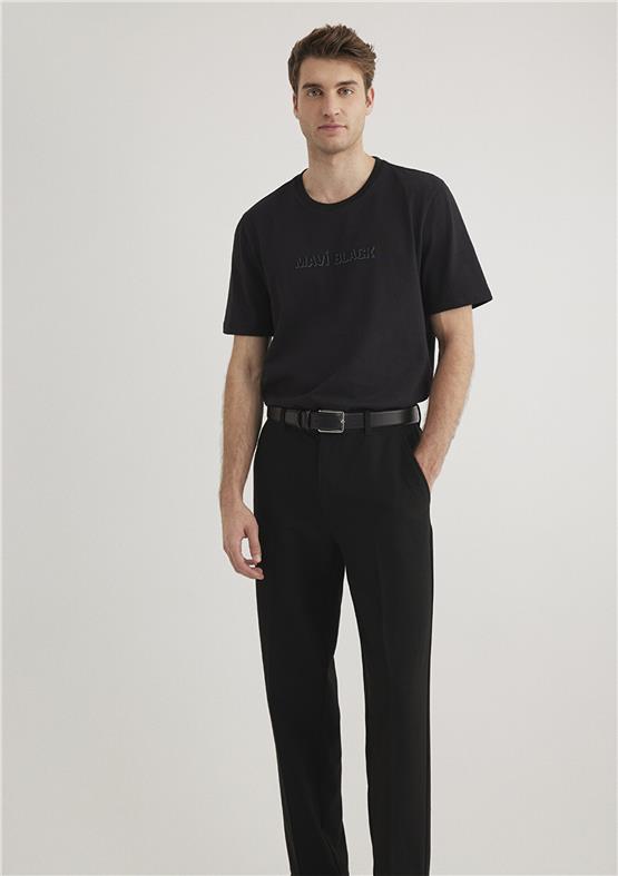 Mavı M0612527-900 Sıyah Erkek Regular Mavı Black Baskılı T-Shırt