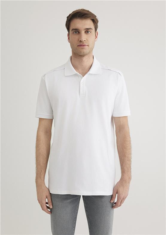 Mavı M0612530-620 Beyaz Erkek Regular Polo Yaka T-Shırt