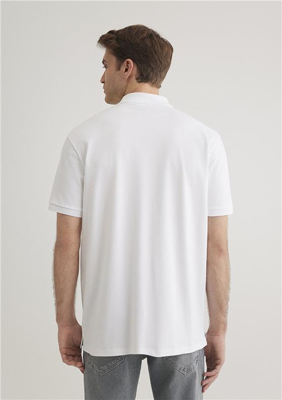 Mavı M0612530-620 Beyaz Erkek Regular Polo Yaka T-Shırt