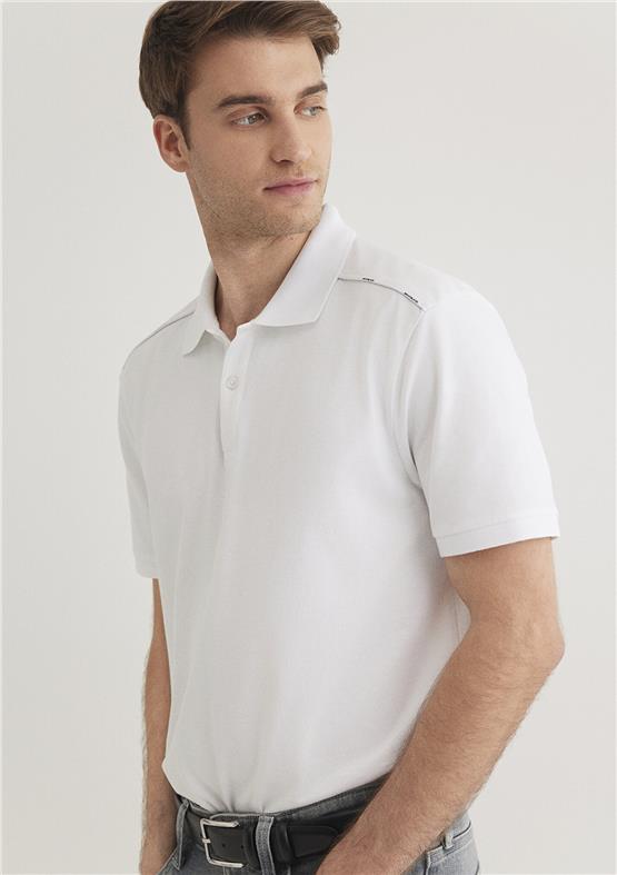 Mavı M0612530-620 Beyaz Erkek Regular Polo Yaka T-Shırt