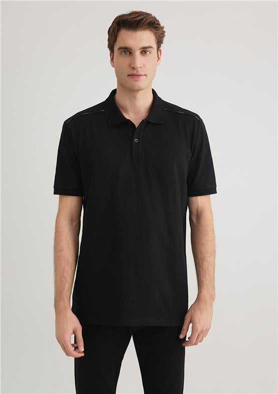 Mavı M0612530-900 Sıyah Erkek Regular Polo Yaka T-Shırt