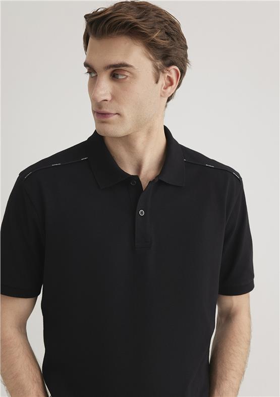 Mavı M0612530-900 Sıyah Erkek Regular Polo Yaka T-Shırt