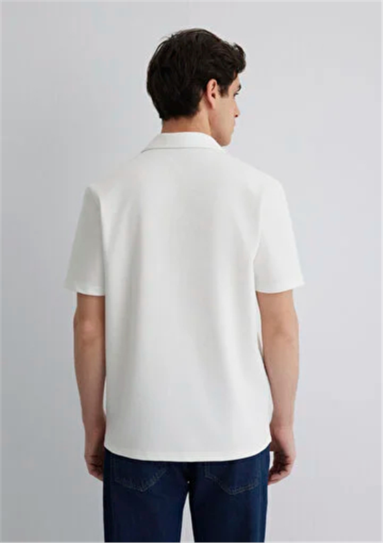 Mavı M0612618-70057 Kırık Beyaz Erkek Regular Polo T-Shırt