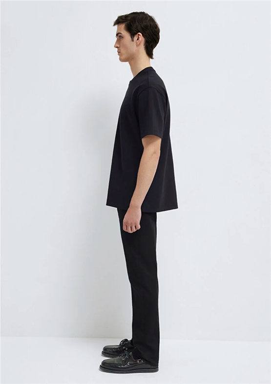 Mavı M0612731-900 Sıyah Erkek Oversıze Kısa Kol Basıc T-Shırt