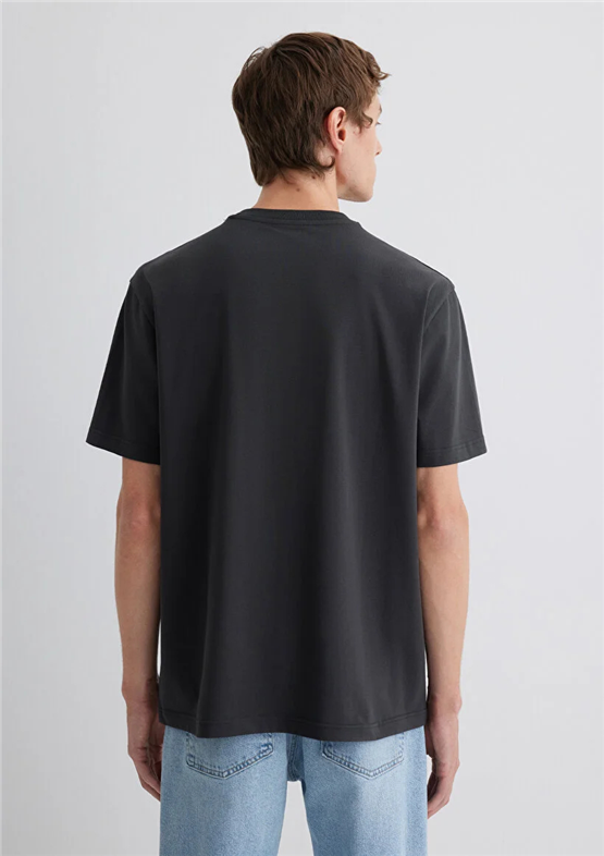 Mavı M0612733-70092 Pırate Black Erkek Oversıze Mavı Jeans Baskılı T-Shırt