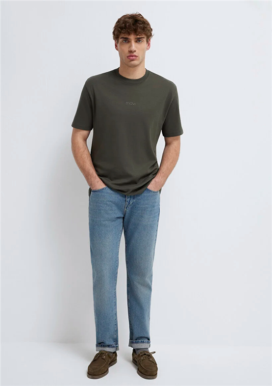 Mavı M0613102-71553 Beluga Erkek Oversıze Mavı Baskılı T-Shırt