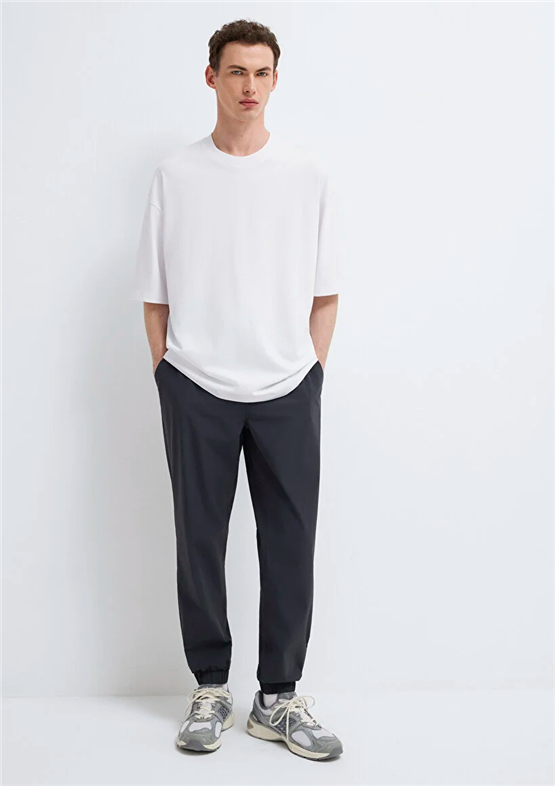 Mavı M0613113-620 Beyaz Erkek Oversıze Kısa Kol Basıc T-Shırt