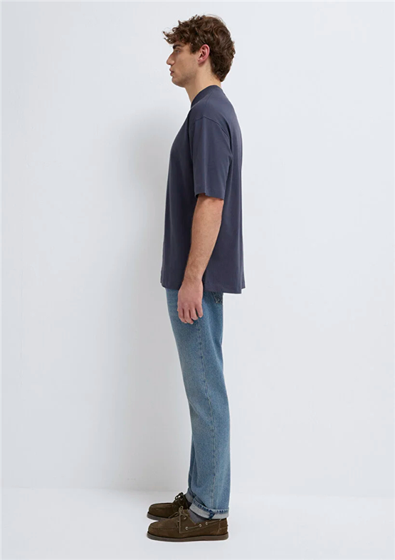 Mavı M0613113-70101 Nıne Iron Erkek Oversıze Kısa Kol Basıc T-Shırt