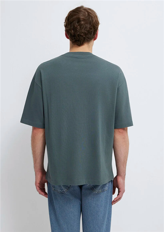 Mavı M0613113-71598 Yosun Yesılı Erkek Oversıze Kısa Kol Basıc T-Shırt