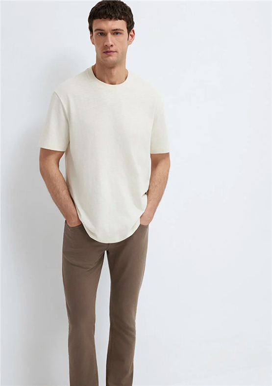 Mavı M0613146-70056 Vanılya Beyaz Erkek Oversıze Baskılı T-Shırt