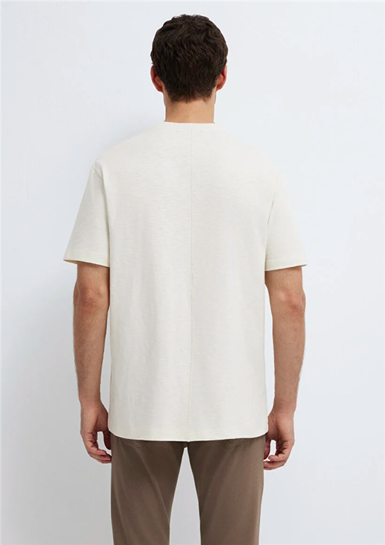 Mavı M0613146-70056 Vanılya Beyaz Erkek Oversıze Baskılı T-Shırt