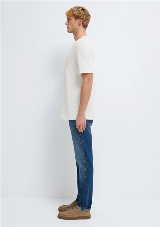 Mavı M0613153-70056 Vanılya Beyaz Erkek Oversıze Baskılı T-Shırt