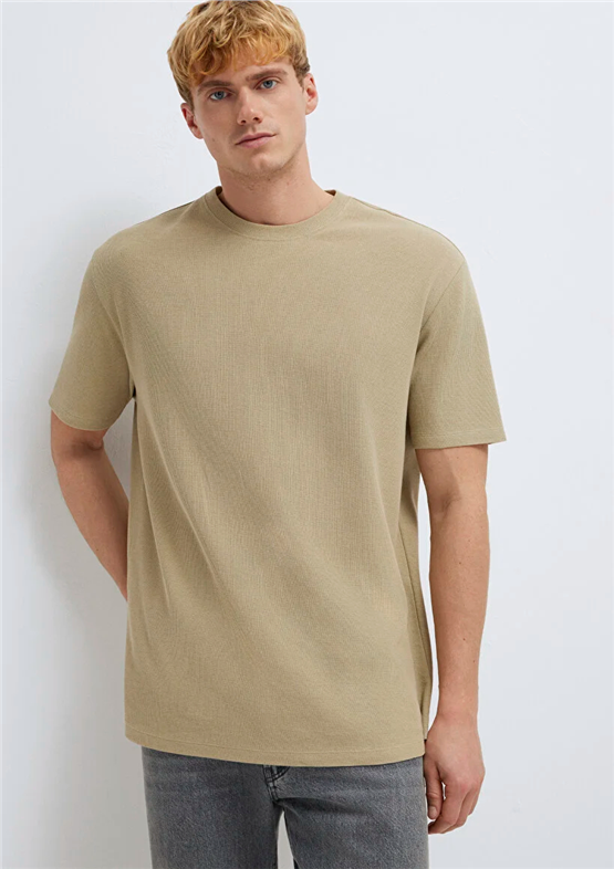 Mavı M0613153-70204 Olıve Gray Erkek Oversıze Baskılı T-Shırt