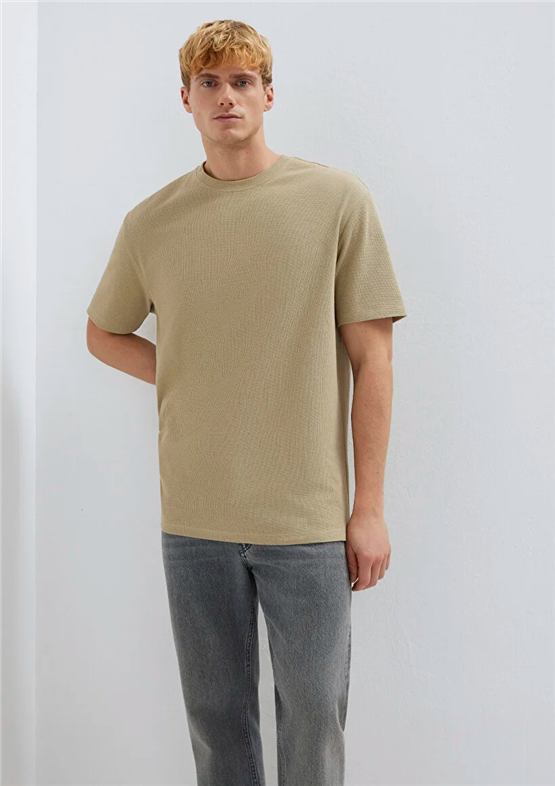 Mavı M0613153-70204 Olıve Gray Erkek Oversıze Baskılı T-Shırt