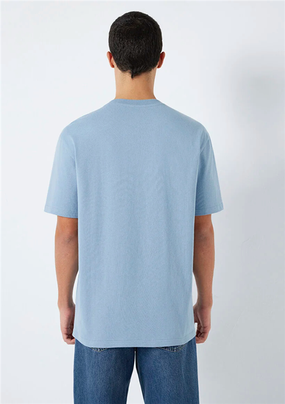 Mavı M0613184-86998 Wındward Blue Erkek Oversıze Dream On Baskılı T-Shırt