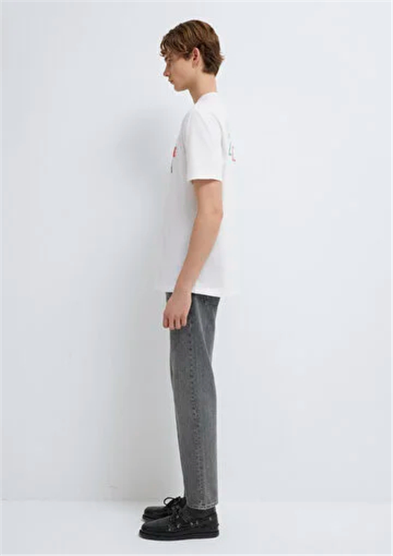 Mavı M0613185-620 Beyaz Erkek Oversıze Lısanslı Baskılı T-Shırt