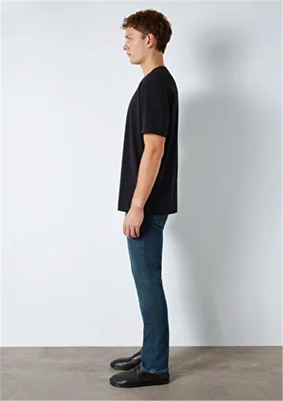 Mavı M0613199-900 Sıyah Erkek Oversıze Kısa Kol Basıc T-Shırt