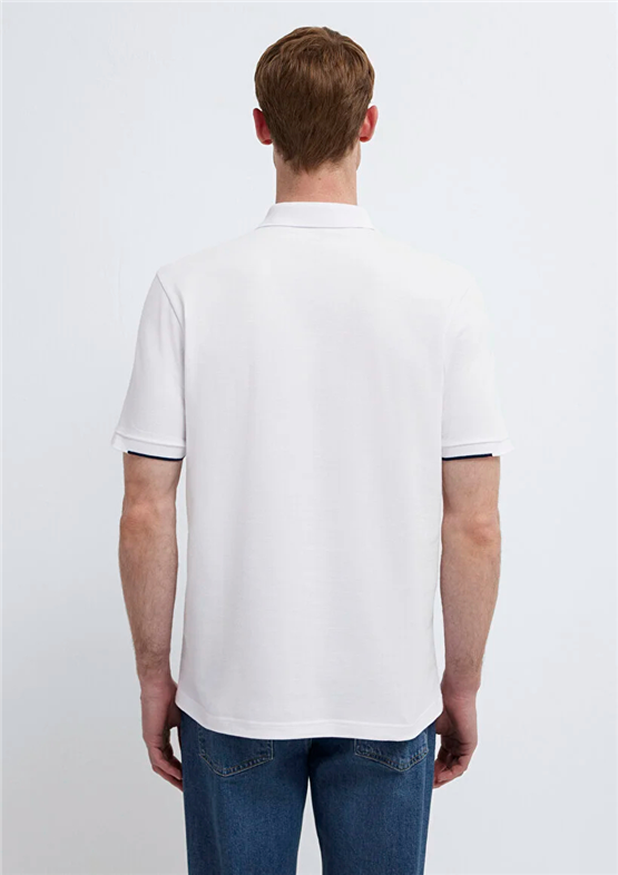 Mavı M0613272-620 Beyaz Erkek Regular Polo T-Shırt
