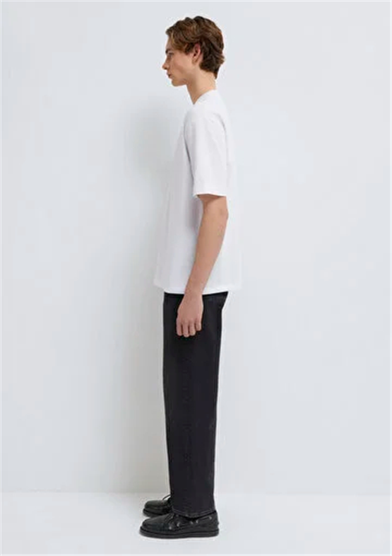 Mavı M0613438-620 Beyaz Erkek Oversıze Pro Logo Baskılı T-Shırt