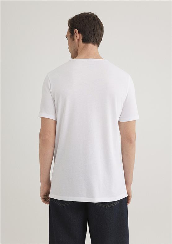 Mavi M064019-620 Beyaz Erkek Fitted T-Shirt