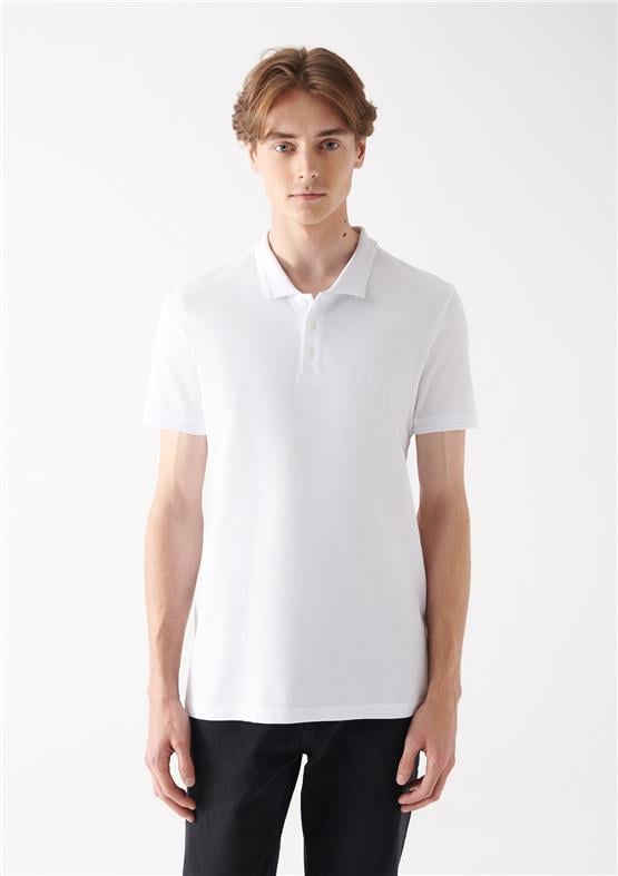 Mavi M064946-27879 Beyaz Erkek Polo T-Shirt