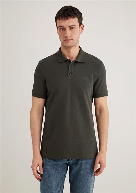 Mavı M064946-71587 Komur Erkek Slım Polo Yaka T-Shırt