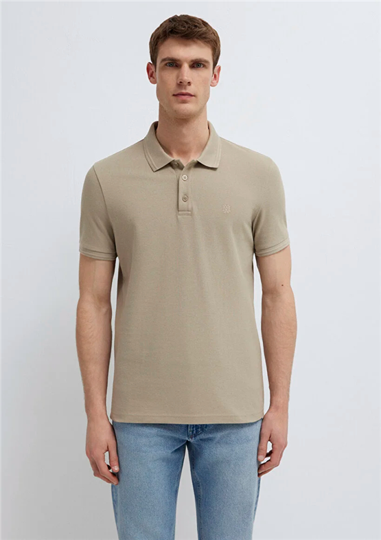 Mavı M064946-80697 Kum Erkek Slım Polo T-Shırt