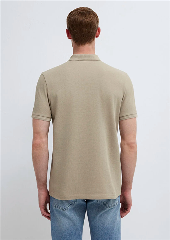 Mavı M064946-80697 Kum Erkek Slım Polo T-Shırt