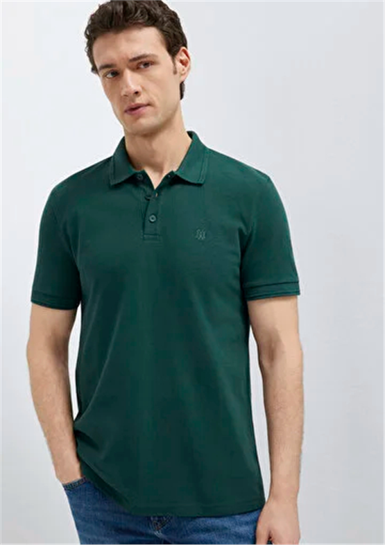 Mavı M064946-85173 Cam Erkek Slım Polo T-Shırt