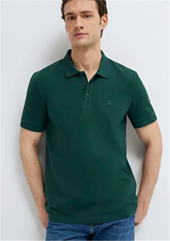 Mavı M064946-85173 Cam Erkek Slım Polo T-Shırt