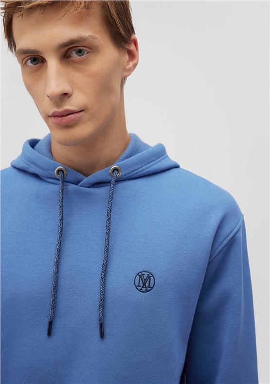 Mavı M065809-70872 Koyu Mavı Erkek Loose Kapusonlu Sweatshırt