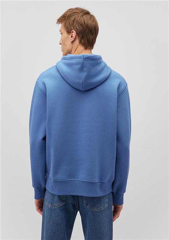 Mavı M065809-70872 Koyu Mavı Erkek Loose Kapusonlu Sweatshırt