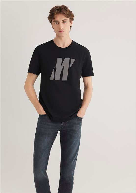 Mavi M066000-900 Siyah Erkek Slim Baskılı T-Shirt